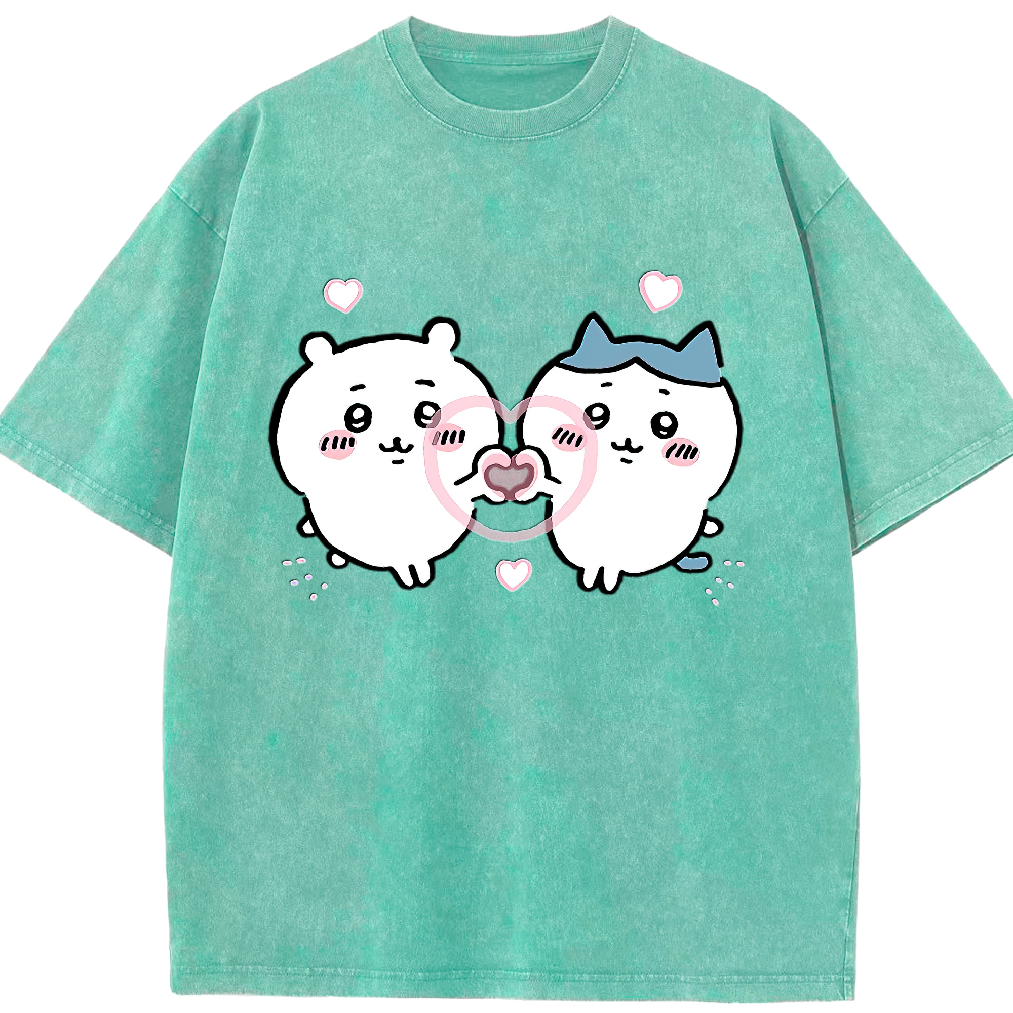 （画像用） ちいかわ ちいかわ Chii-kawa chiikawa 綿100% ヴィンテージ風 半袖Tシャツ（フロントプリント）